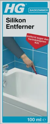 Produktbild von HG Silikonentferner 100 ml mit Bürste und Spachtel für gezieltes Entfernen von Silikonfugen