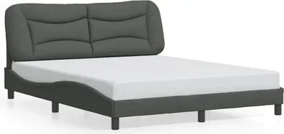 Produktbild von vidaXL Bettgestell ohne Matratze "Hvar" Dunkelgrau 160x200 cm Stoff