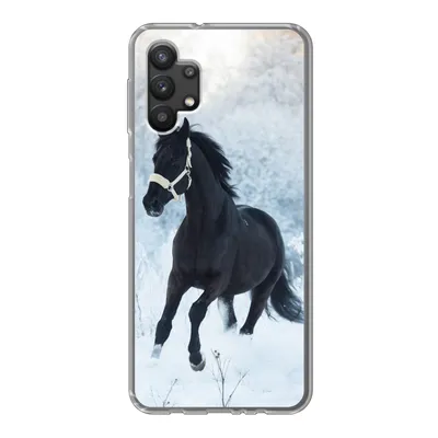 Produktbild von MuchoWow® Handyhülle Schutzhülle Hülle für Samsung Galaxy A32 5G Pferd - Schnee - Wald Silikon Softcase Handy Hülle - Softcase