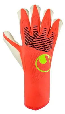 Image de Gants de gardien de but Uhlsport Fangmaschine Absolutgrip Hybd, rouge et orange, taille 7.5, rouge et orange, taille 7.5