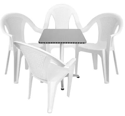 Produktbild von Bistrogarnitur 5-teilig Aluminium - Kunststoff Weiß