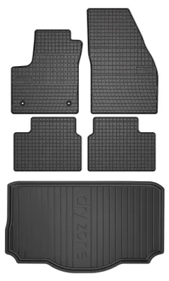 Produktbild von Gummimatten + Kofferraumwanne für Opel Meriva B 2010-2017 (Minivan, unterer Ladeboden) – Schwarz, passgenau – Wielganizator SolidPRO
