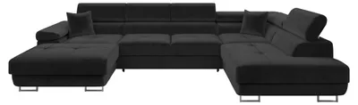 Produktbild von MIRJAN24 Wohnlandschaft Torezio Bis, Stilvoll Eckcouch mit Bettkasten und Schlaffunktion, Einstellbare Kopfstützen, 346x203x70-90 cm (Farbe: Polo 897, Seite: Rechts)