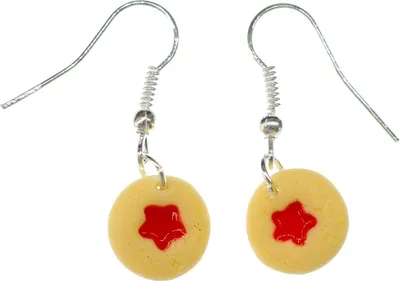 Produktbild von Keks Sternchen Ohrringe Plätzchen Stern Butterkeks backen Weihnachten Marmelade