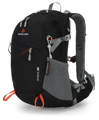 Produktbild von Bergson Trofors 25L Wanderrucksack Trekkingrucksack mit Hüftgurt Regenhülle Schwarz
