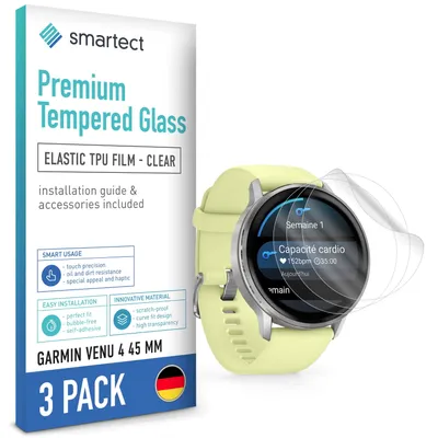 Produktbild von 3x TPU Schutzfolie Klar für Garmin Venu 4 45 mm Displayschutz Panzerfolie Folie