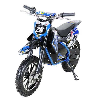 Produktbild von Actionbikes Motors Kinder Mini Enduro Elektro Crossbike | 500 Watt - Bis 24 km/h - Motocross - Pocketbike - Crossbike - Dirt Bike - Ab 8 Jahren (Blau)