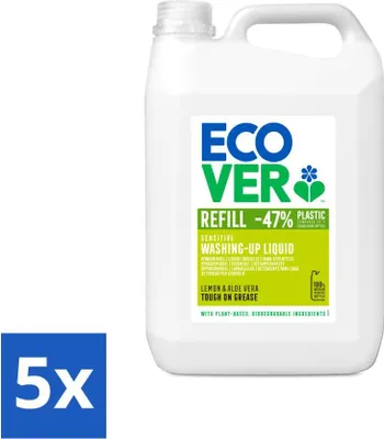 Produktbild von Ecover - Geschirrspülmittel - Zitrone & Aloe Vera - 5 Liter - Vorteilspack - 5 Stücke