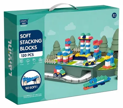 Produktbild von Baby Motorik Bausteine Soft XL - 120 Teile - Weiche Konstruktionsbausteine ab 3 Jahren