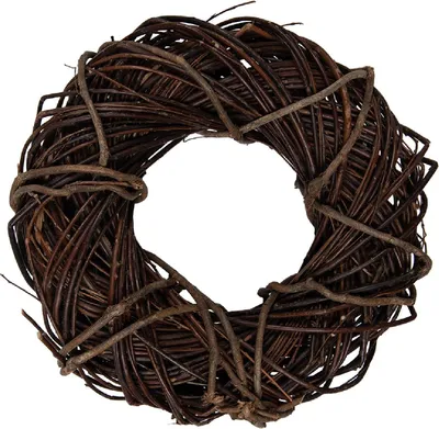Image de Couronne décorative en rotin naturel Clayre & Eef, marron, Ø 30 x 8 cm