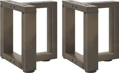 Image de Pieds de table basse en T, 2 pièces, noir, 30 x 25 x (30-31) cm, acier