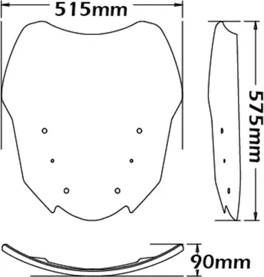 Zdjęcie produktu dla Środkowa szyba przednia ISOTTA przezroczysta 575x515x6 mm z homologacją ABE