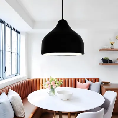 Produktbild von Opviq, Hochwertiger Kronleuchter, Schwarz, 70 cm hoch, 17 cm Durchmesser | Metallkörper, E27 Fassung, max. 40 W | Moderner, industrieller Stil für Ihr Zuhause.