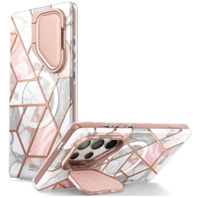 Produktbild von Supcase Cosmo Mag Hülle für Samsung Galaxy S24 Ultra, kompatibel mit MagSafe, rosa Marmor