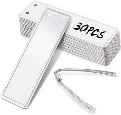 Produktbild von PolkaHome® 30 Stück Wetterfeste Pflanzenetiketten mit Metalldraht, Doppelseitige Pflanzenstecker, Pflanzenschilder für Garten,