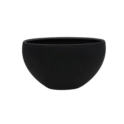 Produktbild von Pflanzschiff Oval Groß aus Keramik in Schwarz – glasiert und wasserdicht