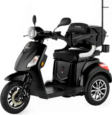 Produktbild von Elektromobil Veleco Draco - Elektromagnetische Bremse - 3-Rad Seniorenmobil - Fertig montiert - Mobilitätsroller - Stabil uns Sicher (Schwarz)
