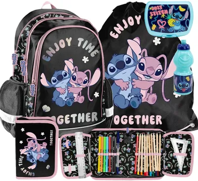 Produktbild von 5tlg Lilo und stitch Schulrucksack set Rucksack Schulranzen Federtasche Sportbeutel schultasche fur madchen