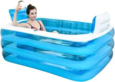 Zdjęcie produktu dla Składana wanna spa dla dorosłych – z funkcją składania, pompką nożną i zapewnieniem higieny