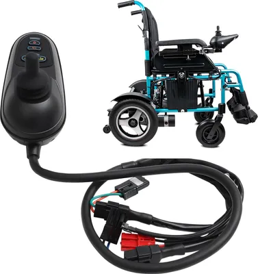 Produktbild von 4-Tasten Professioneller Elektro-Rollstuhl Joystick Controller Universeller Elektrische Mobilität Rollstühle Zubehör mit ML2P+Adapterkabe