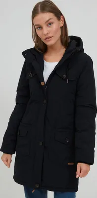Produktbild von OXMO OXTala Damen Wintermantel Parka Mantel gefüttert mit hochabschließendem Kragen