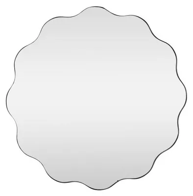 Productafbeelding van DRW Spiegels: Metalen wandspiegel, zwart, 70 x 70 x 1,5 cm