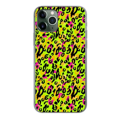 Produktbild von MuchoWow® Handyhülle Schutzhülle Hülle für iPhone 11 Pro Tierprint - Panther - Neon - Gelb Silikon Softcase Handy Hülle - Handy