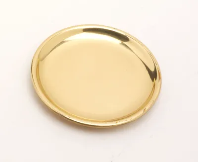 Produktbild von Osterkerzen Kerzenteller, Dekoteller Messing Gold poliert Ø 10 cm