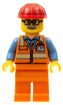 Obrázok produktu pre LEGO Minifigúrka, oranžová reflexná vesta s odrážajúcimi pruhmi, farba: oranžová (twn346)
