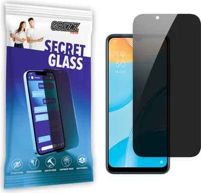 Zdjęcie produktu dla Ochraniacz ekranu GrizzGlass SecretGlass Privacy dla Oppo A15 - Czarny