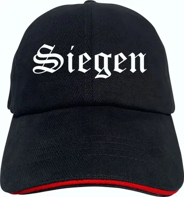 Produktbild von Siegen Cappy - Altdeutsch bedruckt - Schirmmütze - Schwarz-Rotes Cap OneSize-SchwarzRot