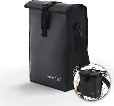 Image de HikeMeister® Sacoche de vélo pour le porte-bagages - Sacoche individuelle - Sacoche de porte-bagages - Sacoche arrière - Imperméable - MILAN