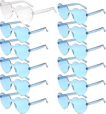 Produktbild von 12er-Pack Herz-Partybrillen, Herz-Sonnenbrillen, Partybrillen, randlose Herzbrillen, Karneval, Foto-Requisiten, Geburtstagsfeier für Kinder und Erwachsene.