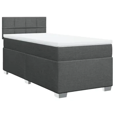 Immagine prodotto di vidaXL Letto a molle con materasso grigio scuro 90x190 cm in tessuto