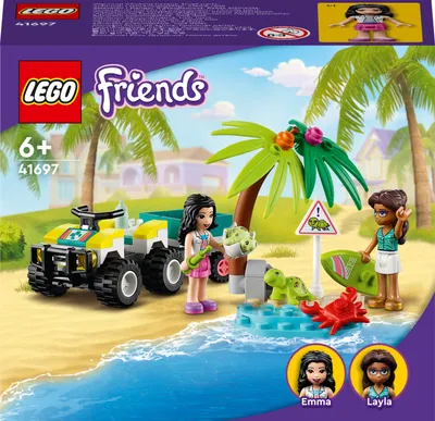 Zdjęcie produktu dla LEGO 41697 Friends Żółw ratunkowy z morskimi stworzeniami i pojazdem terenowym