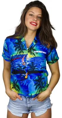 Productafbeelding van Hawaii Blouse met Korte Mouwen - Bloemenprint - Roze - 3XL
