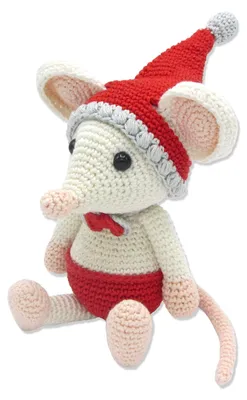 Häkelpaket Weihnachtsmaus, Baumwolle, Off White, One Size