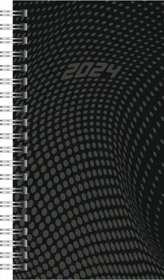 Produktbild von rido/idé 7014104904 Wochenkalender Taschenkalender 2024 Modell Timing 2 2 Seiten = 1 Woche Blattgröße 9,3 x 17,2 cm PP-Einband schwarz