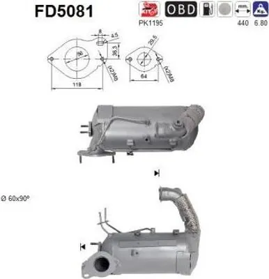 Obrázek produktu pro Filtr Pevných Částic Dpf Renault 1.5Dci Euro 5