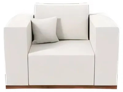 Produktbild von Komfortabler Weißer Polstersessel Wohnzimmer Einsitzer Relaxsessel