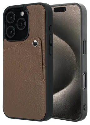 Immagine prodotto di Selencia Riva Back Cover con scomparto per carte iPhone 15 Pro - Mocha Brown
