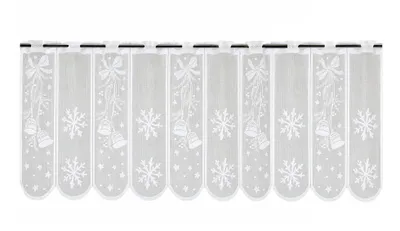 Produktbild von Scheibengardine Schneeflocke Glocke HxB 50x140cm Weihnachten weiß Advent Schnee