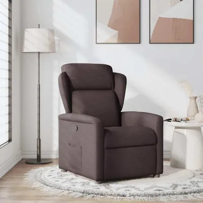 Image de vidaXL Fauteuil relax brun foncé Tissu