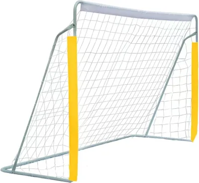 Imagen del producto de Portería de fútbol de acero, 240x150x90 cm, con red resistente a los golpes, portátil, para uso en el jardín