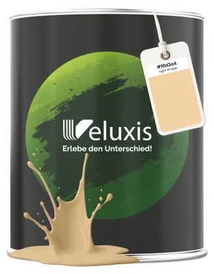 Produktbild von Wandfarbe Beige Creme Hell Matt Innenfarbe – Deckkraft Klasse 1, VOC-frei, Ohne Grundierung, Tropfarm – Wohnzimmer & Schlafzimmer – 2,5L – Veluxis (Light Amber)