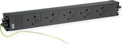 Image de BACHMANN STEP BASE 5xUK 45° GST18 avec mise à la terre, noir
