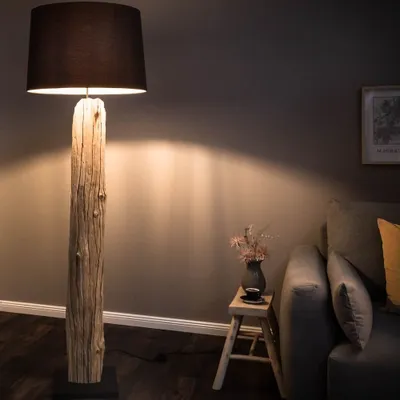 Produktbild von cagü: Unikat XL Stehlampe SUMATRA Schwarz aus Treibholz handgefertigt 177cm Höhe