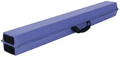 Imagen del producto de Barra de equilibrio para niños, barra de gimnasia, barra de entrenamiento con núcleo de espuma EVA y superficie de cuero. Plegable, con asa de transporte. Color: morado. Dimensiones: 240 x 10/15 x 6,5 cm
