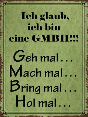 Produktbild von vianmo Holzschild 40x30 cm ich bin GMBH geh mal mach mal