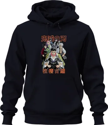 Obrázek produktu pro Kimetsu no Yaiba Hashira Demon Hunter Anime Gift Japan Y2K Streetwear Uni mikina s kapucí, Navy, M
